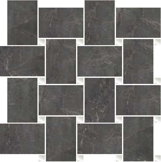 Мозаика Cerdomus Sybil Contrasti Black Lev. con Tozz. Piombo 84496, цвет чёрный, поверхность полированная, квадрат, 300x300