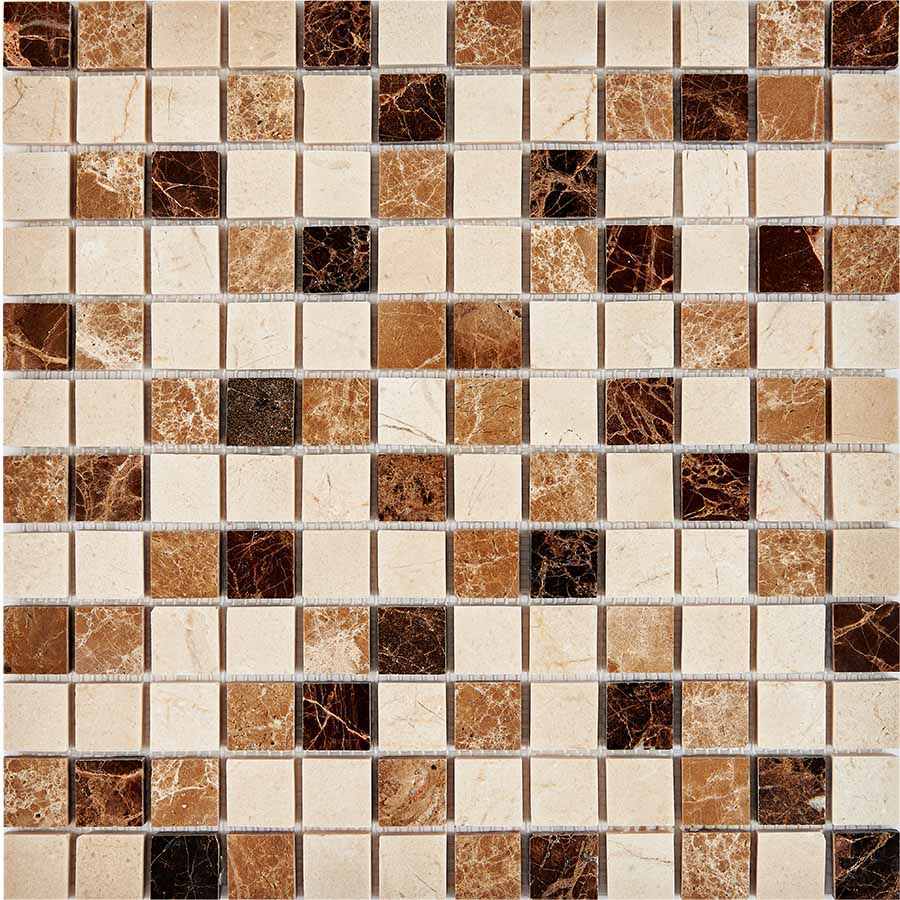 Мозаика Pixel Mosaic PIX269 Мрамор (23x23 мм), цвет бежевый, поверхность глянцевая, квадрат, 305x305