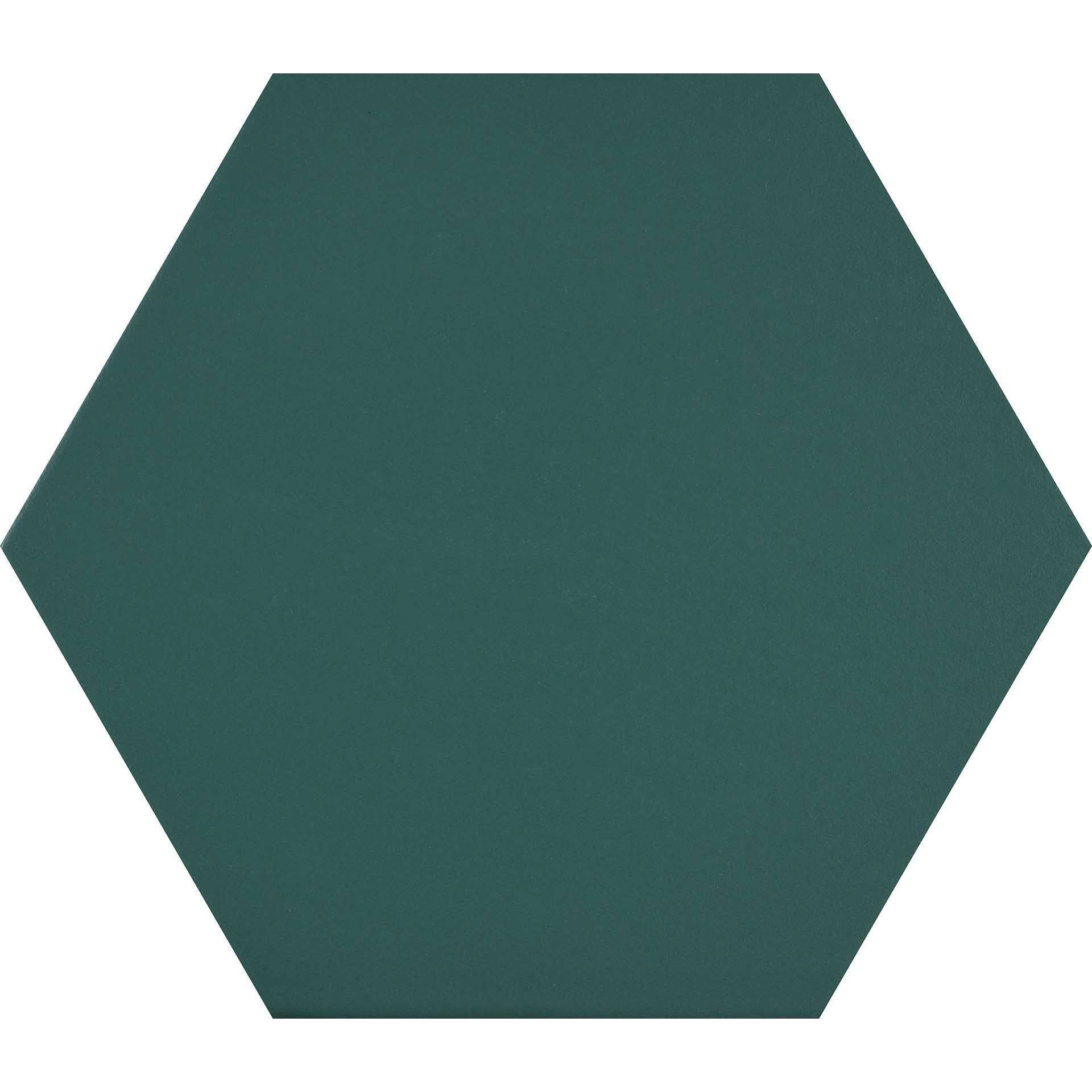 Керамогранит Ornamenta Decor Dark Green DE23DG, цвет зелёный тёмный, поверхность матовая, шестиугольник, 200x230