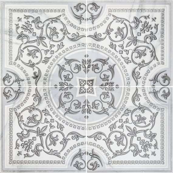 Панно Lasselsberger Бьянка Каррара 3609-0006, цвет серый, поверхность матовая, квадрат, 900x900