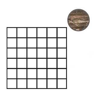 Мозаика Cir Kentucky Mosaico Tessera (5x5) Sassafras 1059233, цвет коричневый, поверхность матовая, квадрат, 300x300
