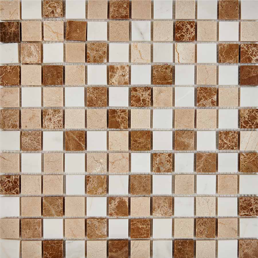 Мозаика Pixel Mosaic PIX278 Мрамор (23x23 мм), цвет бежевый, поверхность глянцевая, квадрат, 305x305
