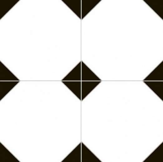 Керамогранит Dual Gres Chic Cambridge, цвет чёрно-белый, поверхность матовая, квадрат, 445x445