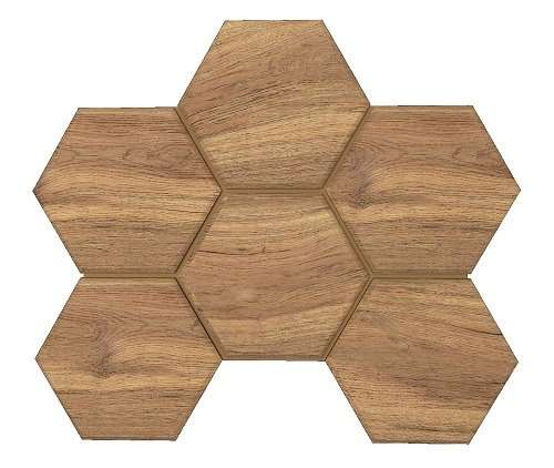 Мозаика Ametis By Estima Selection Eucalyptus SI02 Hexagon Неполированный 25x28,5x10 39022, цвет коричневый, поверхность матовая, шестиугольник, 250x285