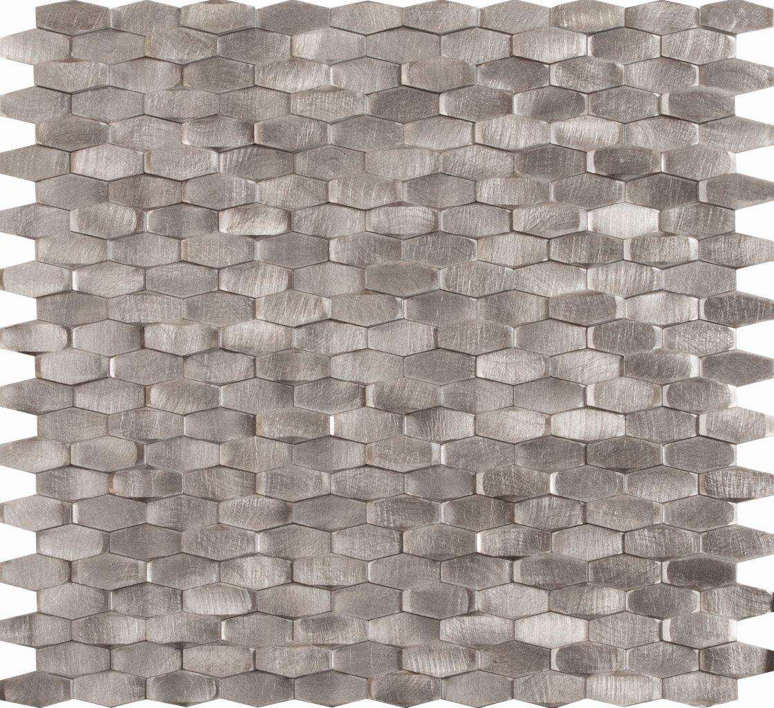 Мозаика Dune Materia Mosaics Halley Silver 187706, цвет серый, поверхность глянцевая, прямоугольник, 284x300