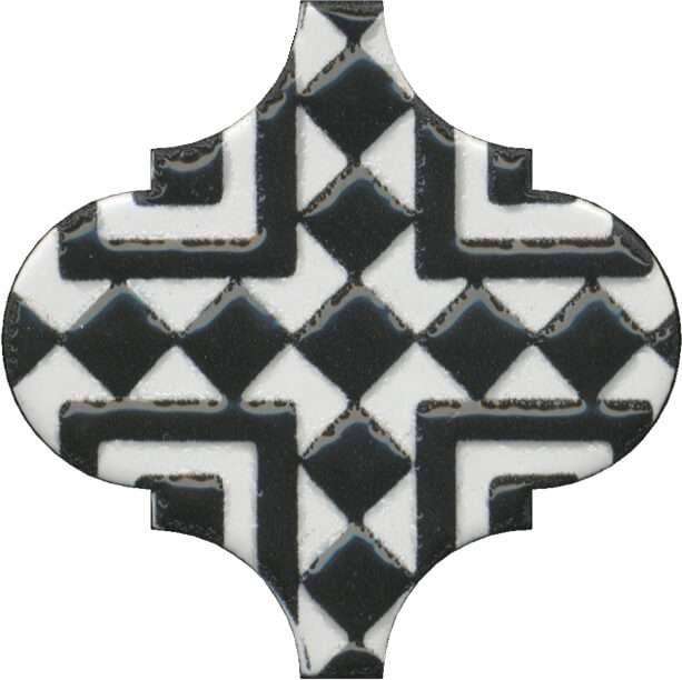 Декоративные элементы Kerama Marazzi Декор Арабески глянцевый орнамент OS\A25\65000, цвет чёрно-белый, поверхность глянцевая, арабеска, 65x65