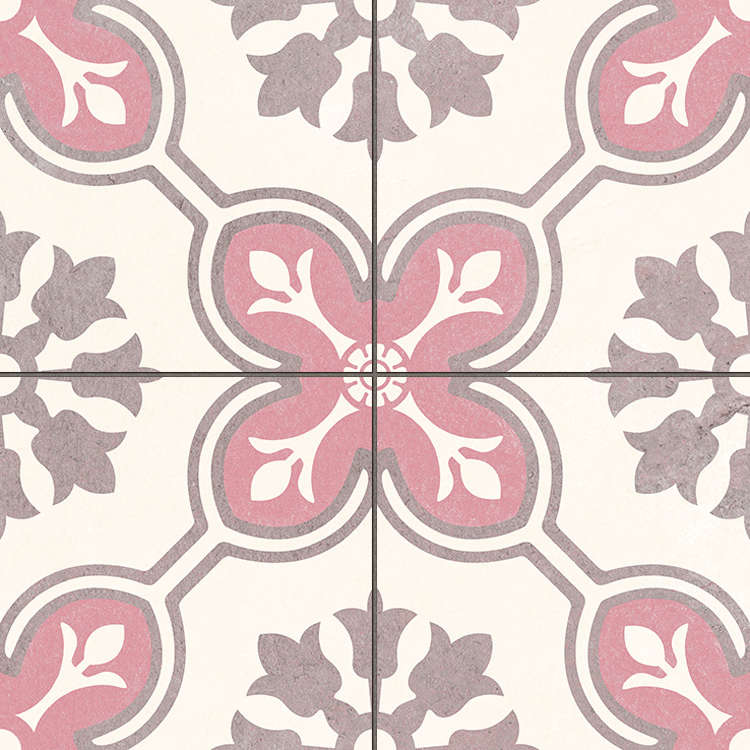 Керамогранит Etili Seramik Chateau Rose Pre-Cut, цвет белый розовый, поверхность матовая, квадрат, 450x450