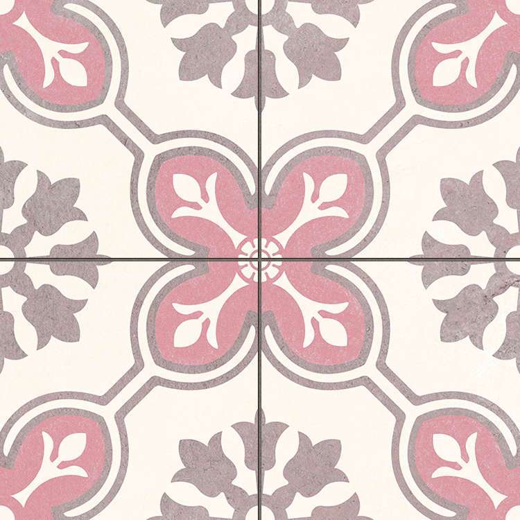 Керамогранит Etili Seramik Chateau Rose Pre-Cut, цвет белый розовый, поверхность матовая, квадрат, 450x450