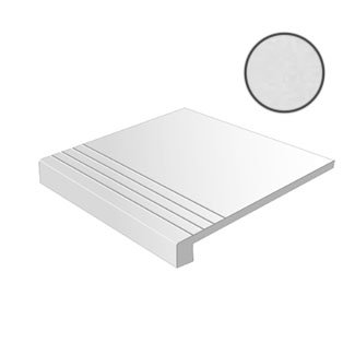 Ступени Vives Ruhr-SPR Blanco Gradone, цвет белый, поверхность полированная, квадрат с капиносом, 593x593