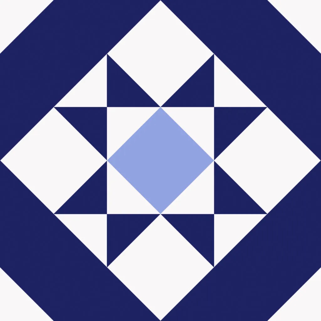 Керамогранит Nanda Tiles Kompas Medi, цвет белый синий, поверхность матовая натуральная, квадрат, 200x200