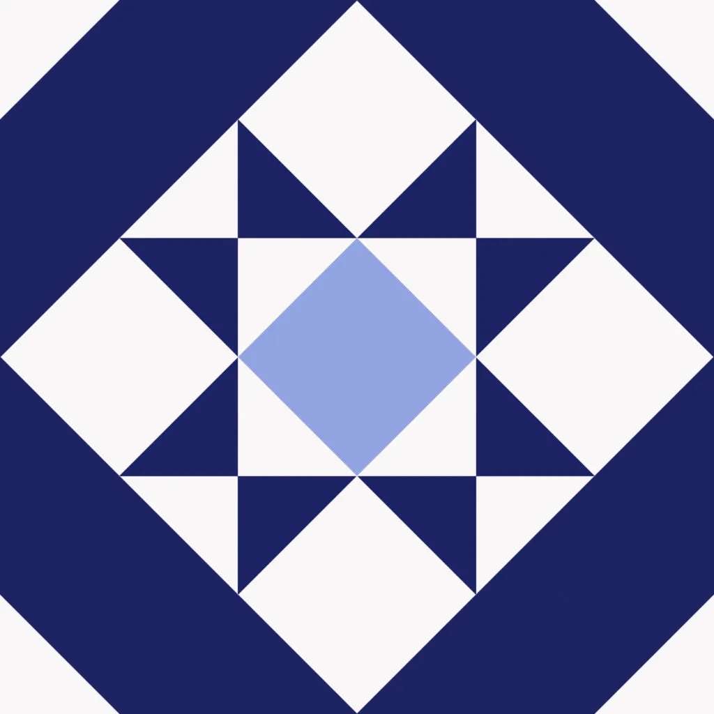 Керамогранит Nanda Tiles Kompas Medi, цвет белый синий, поверхность матовая натуральная, квадрат, 200x200