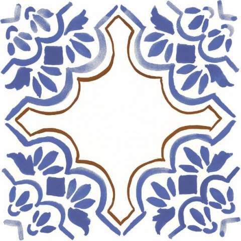 Керамогранит Geotiles Geomix Montmartre, цвет белый синий, поверхность натуральная, квадрат, 223x223