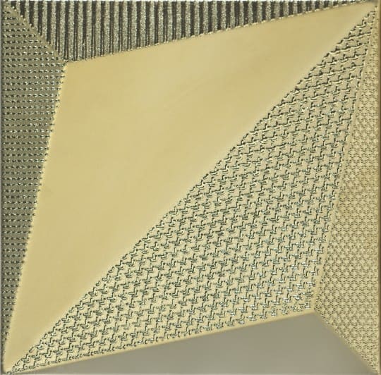 Керамическая плитка Dune Shapes 1 Origami Gold 187350, цвет золотой, поверхность сатинированная 3d (объёмная), квадрат, 250x250
