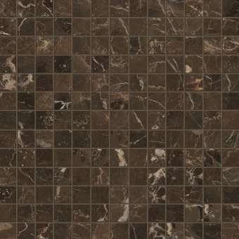 Мозаика Caesar Anima Dark Emperador Comp. F ACKL, цвет коричневый тёмный, поверхность полированная, квадрат, 300x300