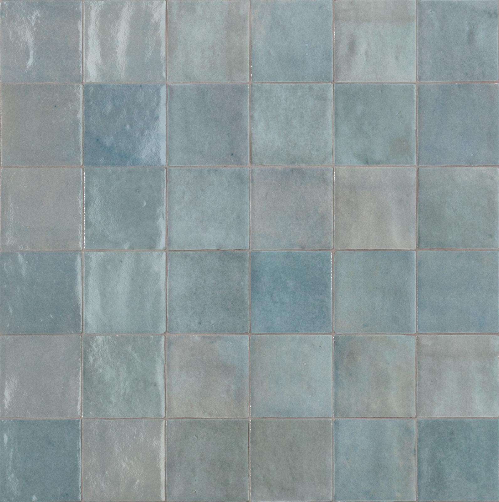 Керамическая плитка Marazzi Italy Zellige Cielo M5P5, цвет голубой, поверхность глянцевая, квадрат, 100x100
