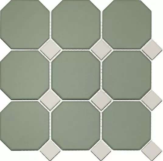 Керамогранит Topcer Field Material 4428OCT16, цвет белый зелёный, поверхность матовая, квадрат, 300x300