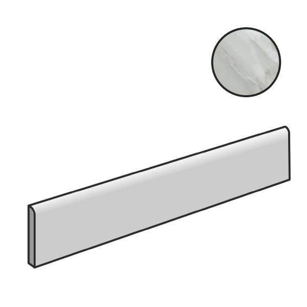 Бордюры Piemme Marmi-Reali Batt.Calacatta 69830, цвет серый, поверхность полированная, прямоугольник, 80x600