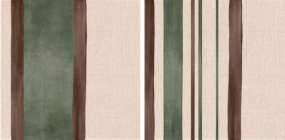 Декоративные элементы Serenissima Costruire Argilla Mix S/2 Verde 1063016, цвет бежевый зелёный, поверхность матовая, квадрат, 600x600