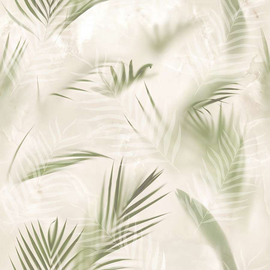 Панно Azori Latila Feuille, цвет бежевый зелёный, поверхность глянцевая, квадрат, 630x630