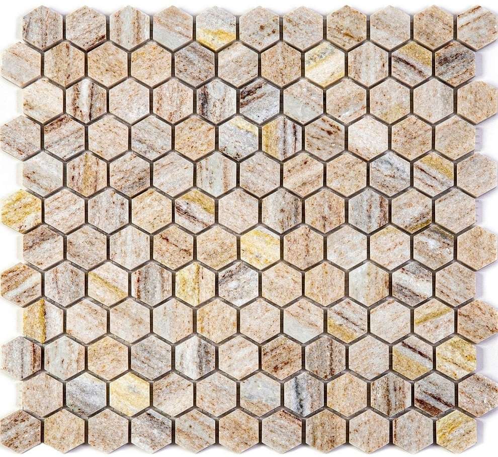 Мозаика Natural Mosaic Adriatica (2,5 mm) 7M020-DP, цвет коричневый бежевый, поверхность полированная, квадрат, 285x295