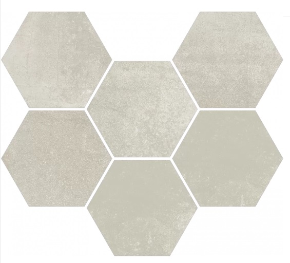 Мозаика Coliseumgres Expo White Mosaico Hexagon 620110000172, цвет белый, поверхность матовая, шестиугольник, 250x290