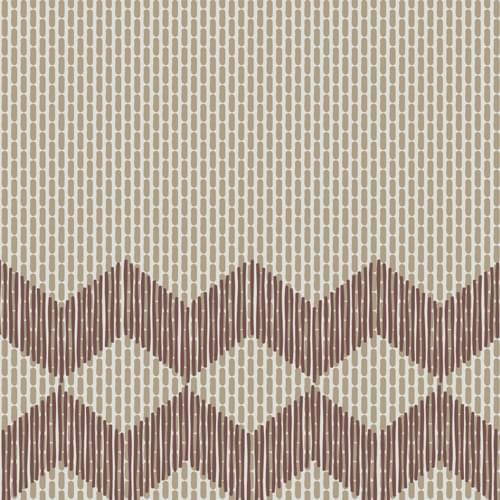 Керамогранит Mutina Tape Zigzag Half Brown Reta57, цвет коричневый, поверхность матовая рельефная, квадрат, 205x205