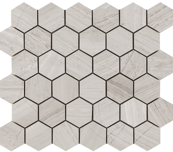 Мозаика L'Antic Colonial Essential Hexagon Silver Wood L241714521, цвет серый, поверхность матовая, шестиугольник, 258x298