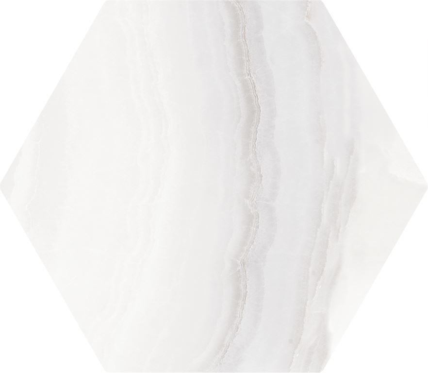 Керамическая плитка Oset Onyx Hex White, цвет белый, поверхность матовая, шестиугольник, 200x240