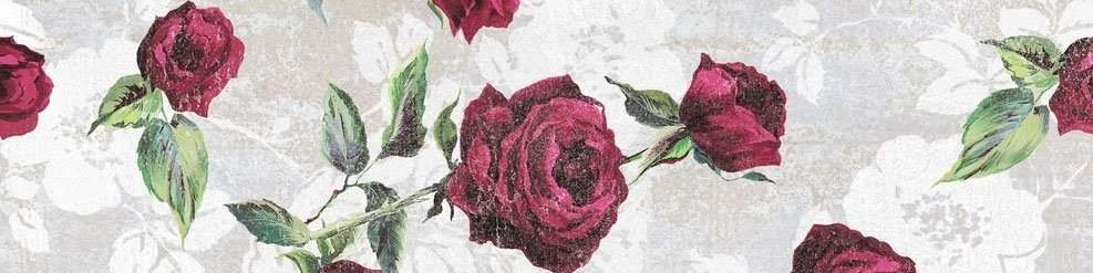 Декоративные элементы Panaria Glance Listello Light Roses PG2GCS3, цвет разноцветный, поверхность матовая, прямоугольник, 225x900
