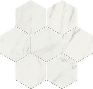 Керамогранит Click Cosmo Hexagonal White, цвет белый, поверхность матовая, шестиугольник, 200x240