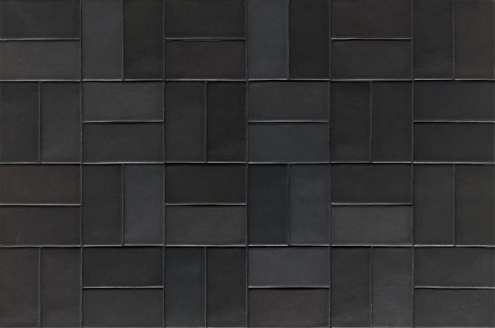 Керамогранит Mutina Lane Base Black Bolb05, цвет чёрный тёмный, поверхность матовая рельефная, прямоугольник, 79x160