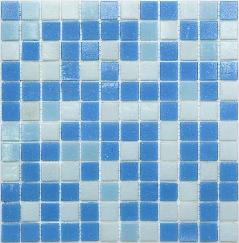 Мозаика NS Mosaic MIX20, цвет голубой, поверхность глянцевая, квадрат, 327x327