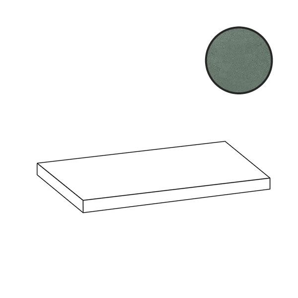 Ступени Cerdomus Concrete Art Elemento L Angolo Sx Bosco Safe 97647, цвет зелёный, поверхность сатинированная, прямоугольник, 200x600