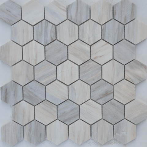 Мозаика Caramelle Mosaic Pietrine Hexagonal Nuvola Rosato Pol, цвет серый, поверхность матовая, шестиугольник, 292x298