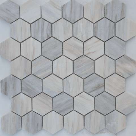 Мозаика Caramelle Mosaic Pietrine Hexagonal Nuvola Rosato Pol, цвет серый, поверхность матовая, шестиугольник, 292x298