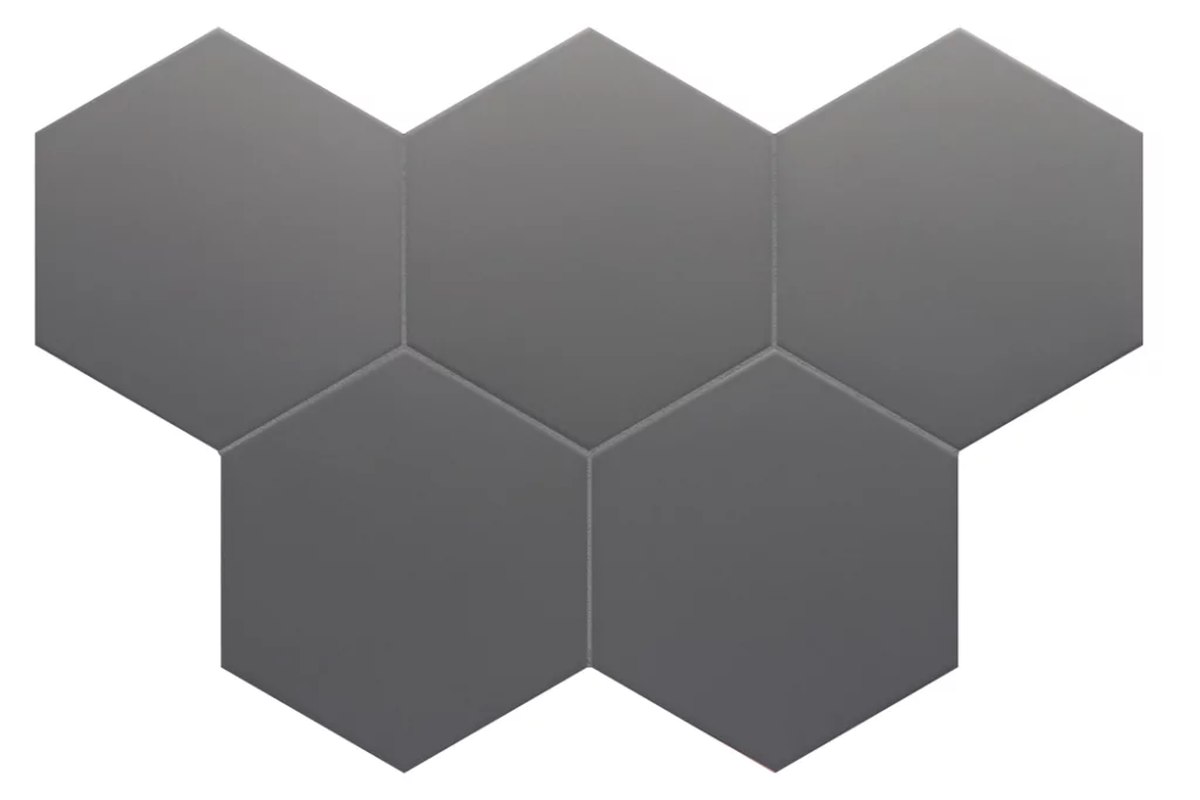 Керамогранит Equipe Coimbra Black 30635, цвет чёрный, поверхность матовая, шестиугольник, 175x200