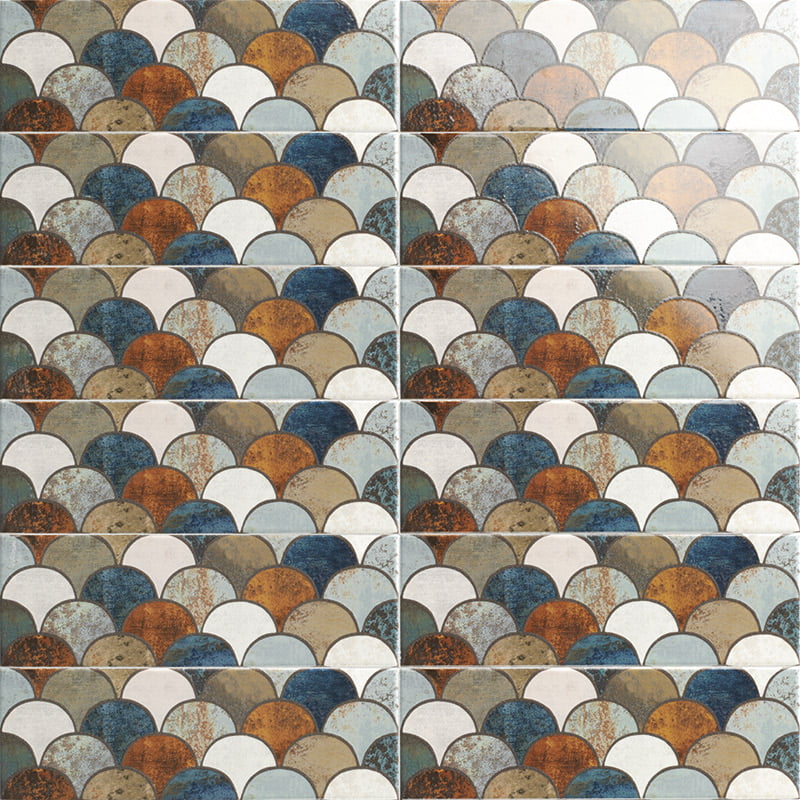 Декоративные элементы Mainzu Bellagio Escama Caramel, цвет разноцветный, поверхность матовая, прямоугольник, 100x300