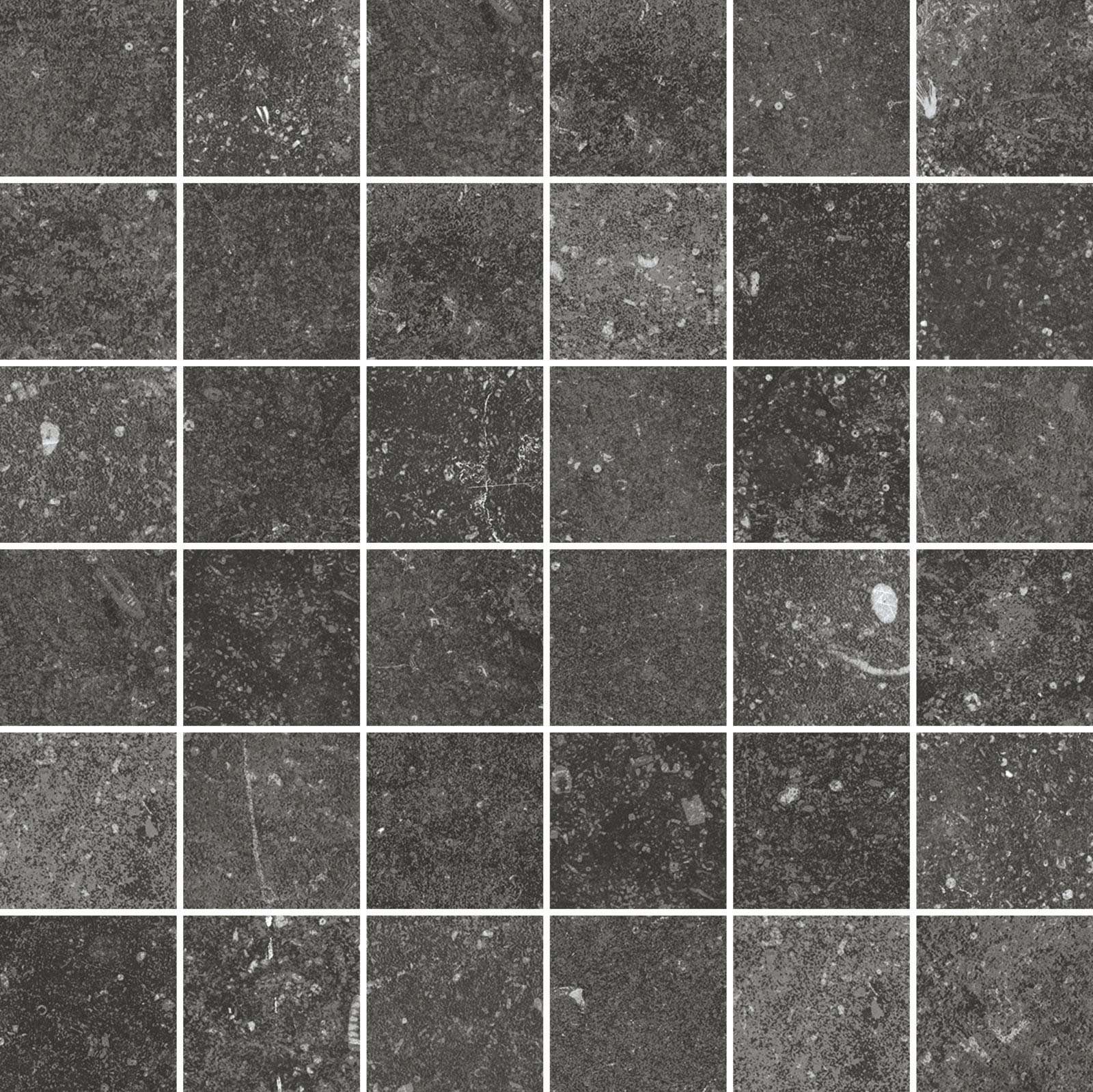 Мозаика Flaviker Nordik Stone Mos. Black 0004837, цвет чёрный, поверхность матовая, квадрат, 300x300