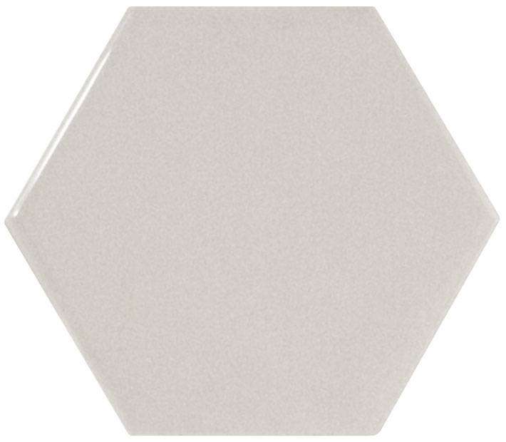 Керамическая плитка Equipe Scale Hexagon Light Grey 21912, цвет серый, поверхность глянцевая, шестиугольник, 107x124