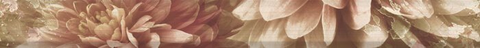 Бордюры Azulejos Alcor Lugano Cenefa Floral 2pz Nude, цвет коричневый, поверхность глянцевая, прямоугольник, 48x500