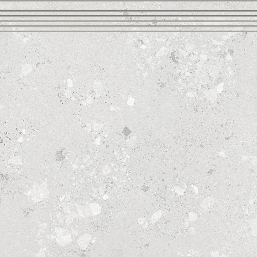 Ступени Rako Castone White Grey DCP62855, цвет белый, поверхность матовая, квадрат, 600x600