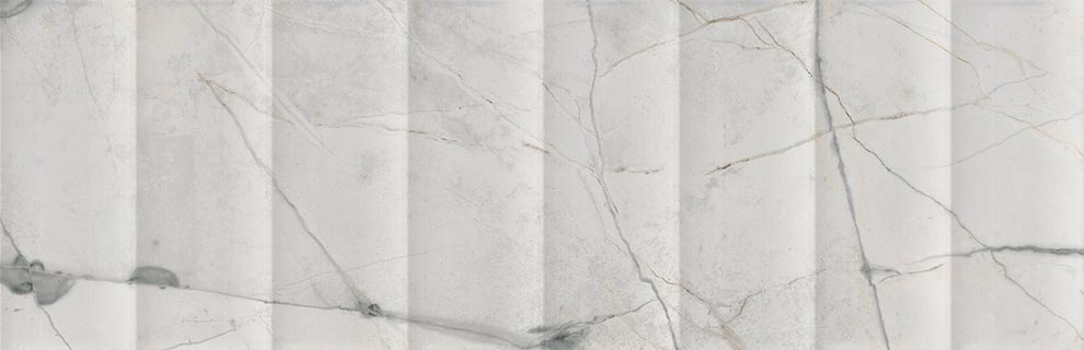 Керамогранит Vives Marblelous Esmirna-R Brillo, цвет белый серый, поверхность глянцевая рельефная, прямоугольник, 320x990