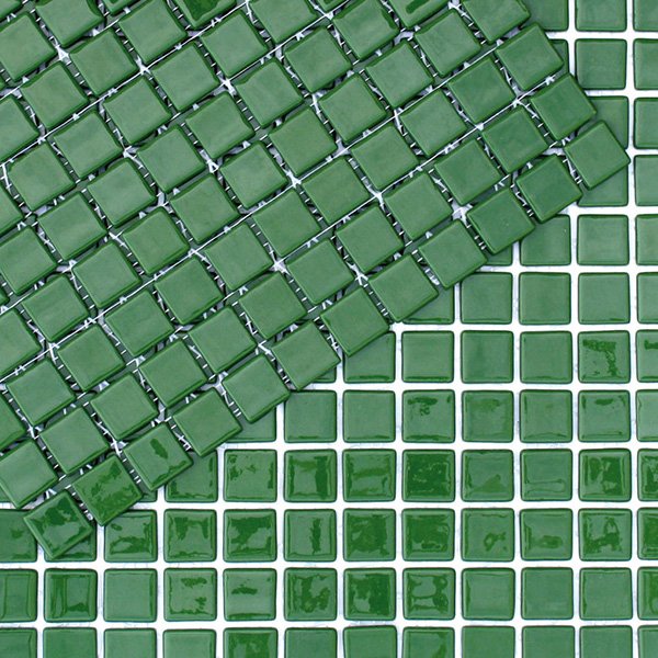 Мозаика Mosavit Monocolores Verde Oscuro MC-301, цвет зелёный, поверхность глянцевая, квадрат, 316x316
