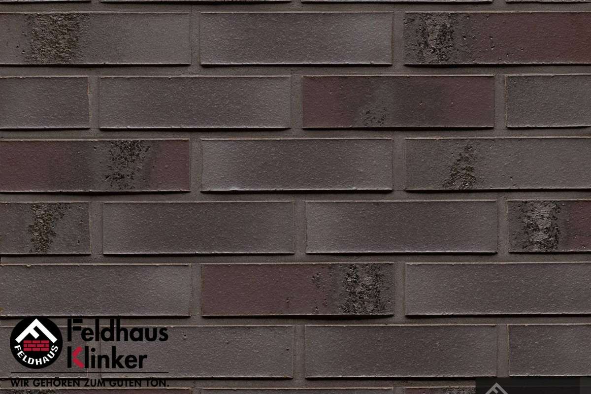 Клинкер Feldhaus Klinker Carbona Geo Ferrum R565NF14, цвет серый, поверхность матовая, под кирпич, 71x240