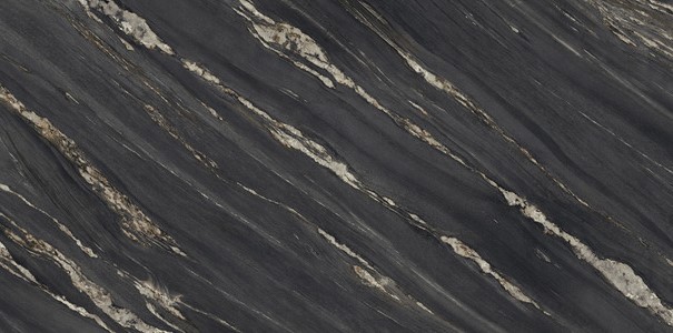 Широкоформатный керамогранит Ariostea Ultra Marmi Tropical Black Lucidato Shiny UM6L300674, цвет чёрный, поверхность полированная, прямоугольник, 1500x3000