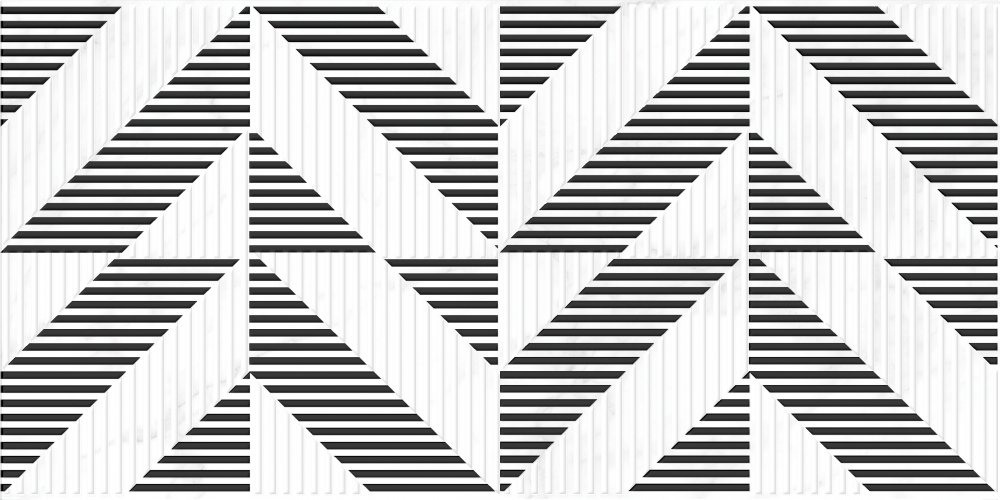 Декоративные элементы Cersanit Calacatta шеврон белый A15925, цвет чёрно-белый, поверхность глянцевая, прямоугольник, 298x598