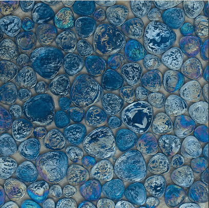 Мозаика Art & Natura Drops 21, цвет синий, поверхность глянцевая, квадрат, 303x303