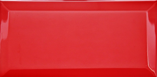 Керамическая плитка Dar Ceramics Biselado Fuego Brillo, цвет красный, поверхность глянцевая, кабанчик, 100x200