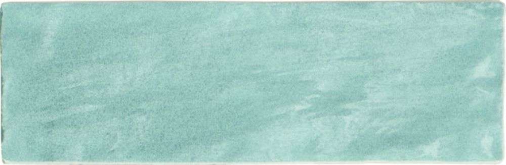 Керамическая плитка Harmony Riad Aqua/6,5X20 26077, цвет бирюзовый, поверхность структурированная, под кирпич, 65x200