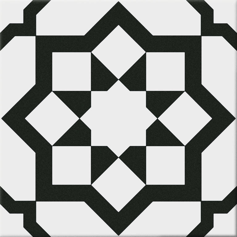 Керамогранит Cifre Capri Hidra White, цвет чёрно-белый, поверхность матовая, квадрат, 200x200